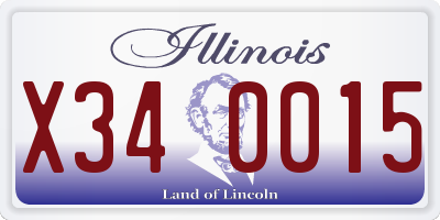 IL license plate X340015