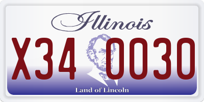 IL license plate X340030