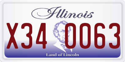 IL license plate X340063