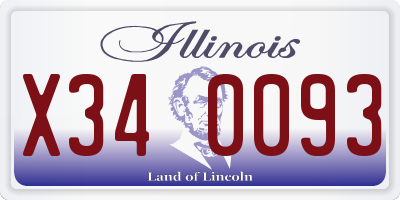 IL license plate X340093