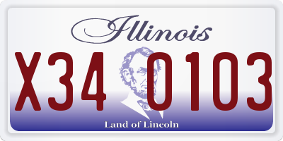 IL license plate X340103