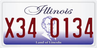 IL license plate X340134