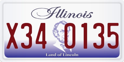 IL license plate X340135