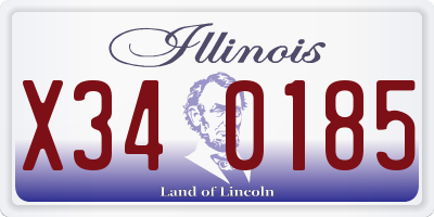 IL license plate X340185