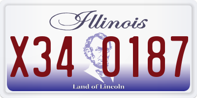 IL license plate X340187
