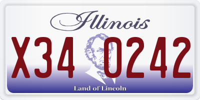 IL license plate X340242