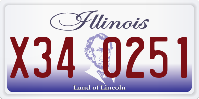 IL license plate X340251