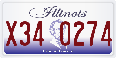 IL license plate X340274