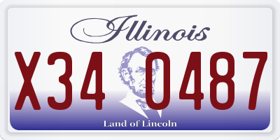 IL license plate X340487