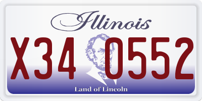IL license plate X340552