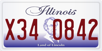 IL license plate X340842
