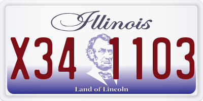 IL license plate X341103