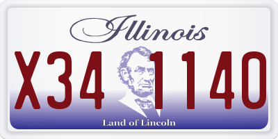 IL license plate X341140