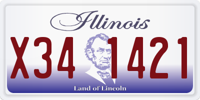 IL license plate X341421
