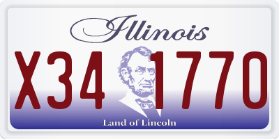 IL license plate X341770