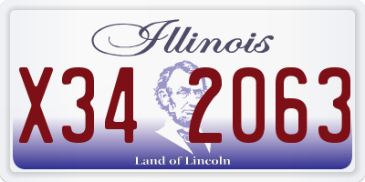 IL license plate X342063