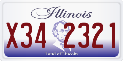 IL license plate X342321