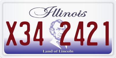 IL license plate X342421
