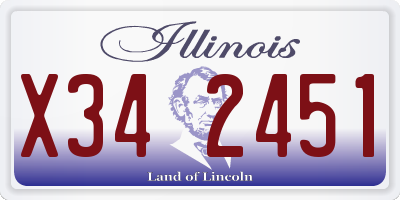 IL license plate X342451