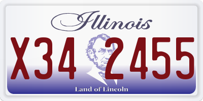 IL license plate X342455