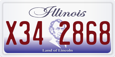 IL license plate X342868