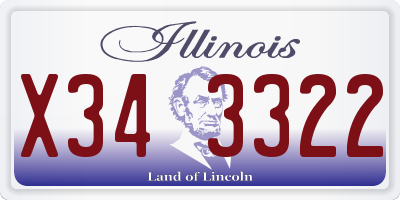 IL license plate X343322