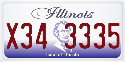 IL license plate X343335