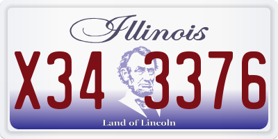IL license plate X343376
