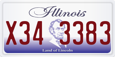 IL license plate X343383