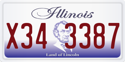 IL license plate X343387