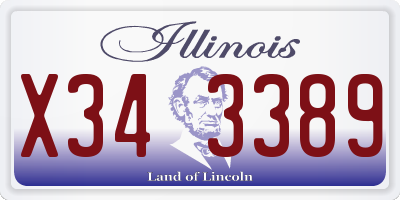 IL license plate X343389