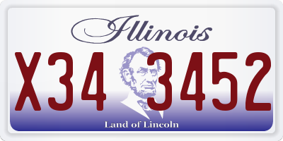 IL license plate X343452