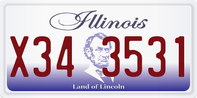 IL license plate X343531