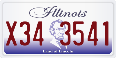 IL license plate X343541