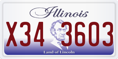 IL license plate X343603