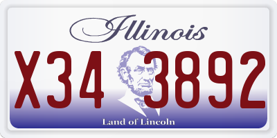 IL license plate X343892