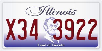IL license plate X343922