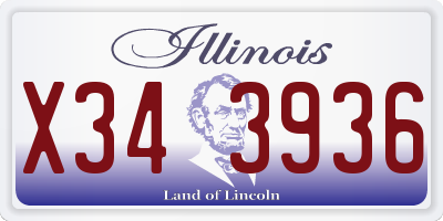 IL license plate X343936