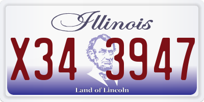 IL license plate X343947