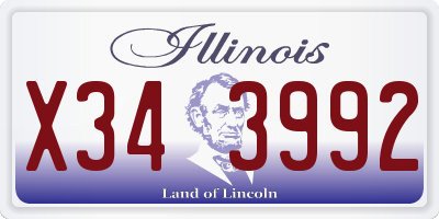 IL license plate X343992