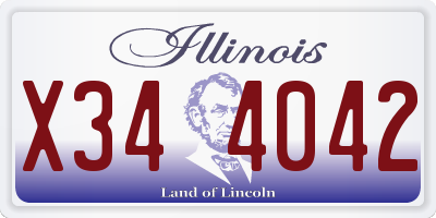 IL license plate X344042