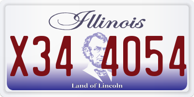 IL license plate X344054