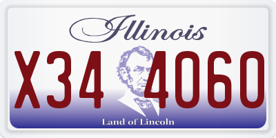 IL license plate X344060
