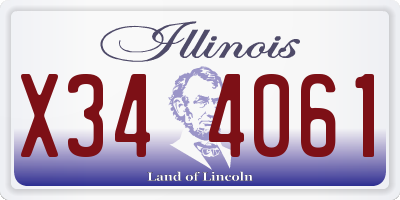 IL license plate X344061