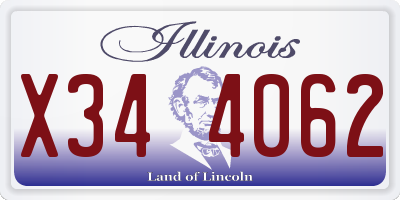 IL license plate X344062