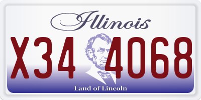 IL license plate X344068