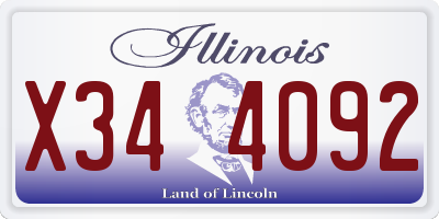 IL license plate X344092