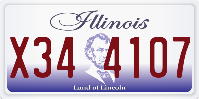 IL license plate X344107