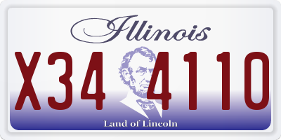IL license plate X344110