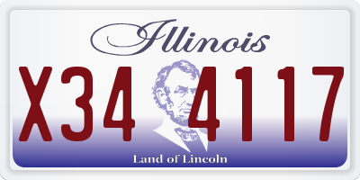 IL license plate X344117